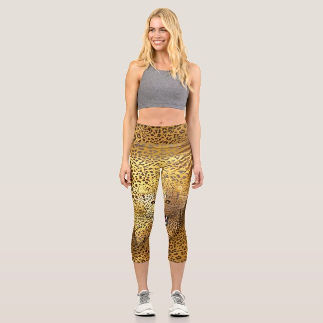 Leopard-Gebiet 1 Capri Leggings (Vorderseite)
