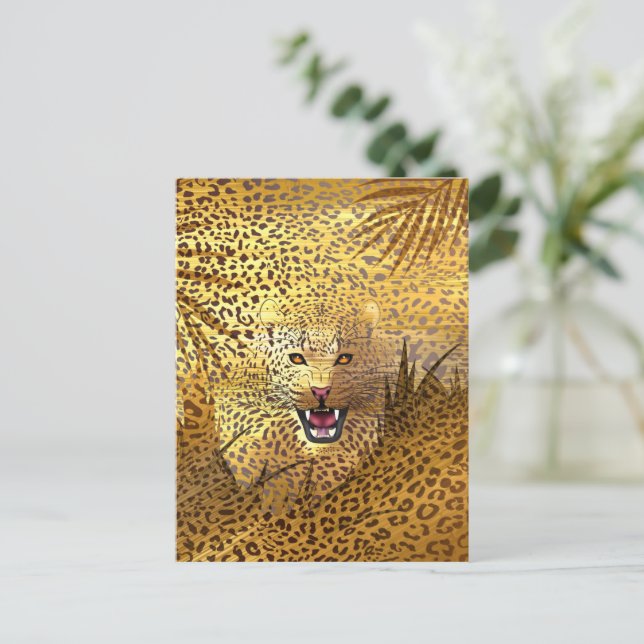 Leopard-Gebiet 1 Feiertagspostkarte (Stehend Vorderseite)