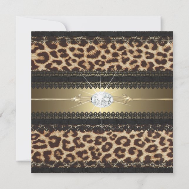 Leopard-Geburtstags-Party Einladung (Vorderseite)