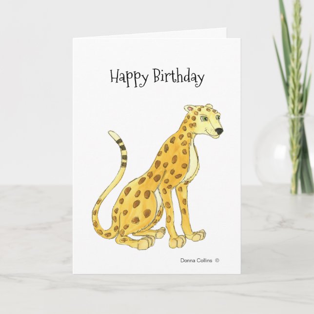 Leopard Geburtstagskarte Karte (Vorderseite)