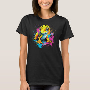 Leopard Gecko 80er Pop Art Lizard Reptile T-Shirt