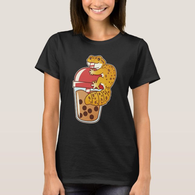 Leopard Gecko Drinking Boba Bubble Tee (Vorderseite)