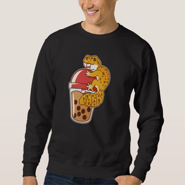 Leopard Gecko Drinking Boba Bubble Tee (Vorderseite)