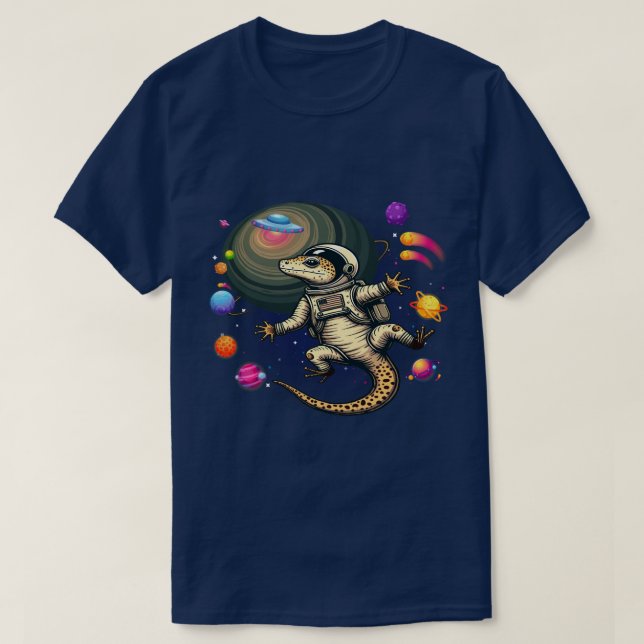 Leopard Gecko im Space T - Shirt - Perfekt für Rep (Design vorne)
