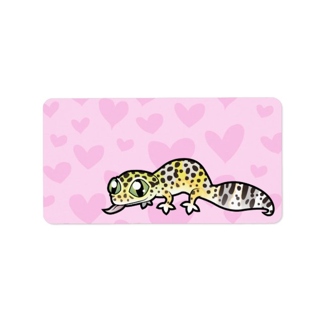 Leopard Gecko Liebe Adressaufkleber (Vorne)