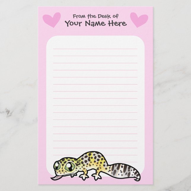 Leopard Gecko Liebe Briefpapier (Vorderseite)