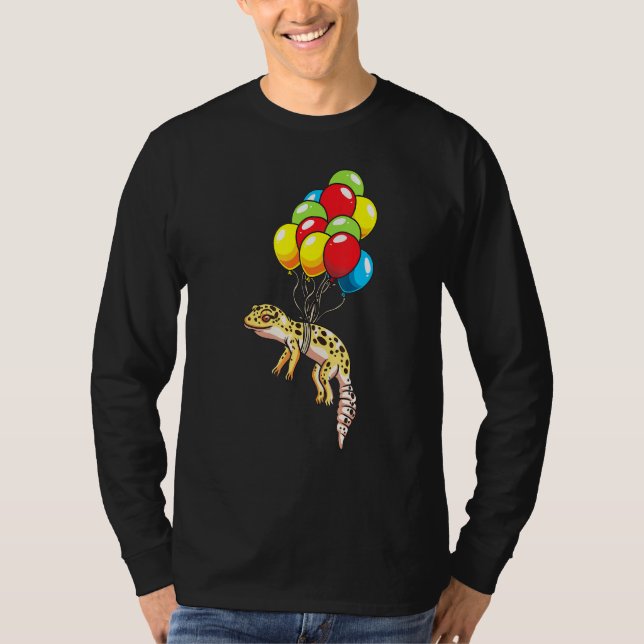 Leopard Gecko mit Balloons T-Shirt (Vorderseite)