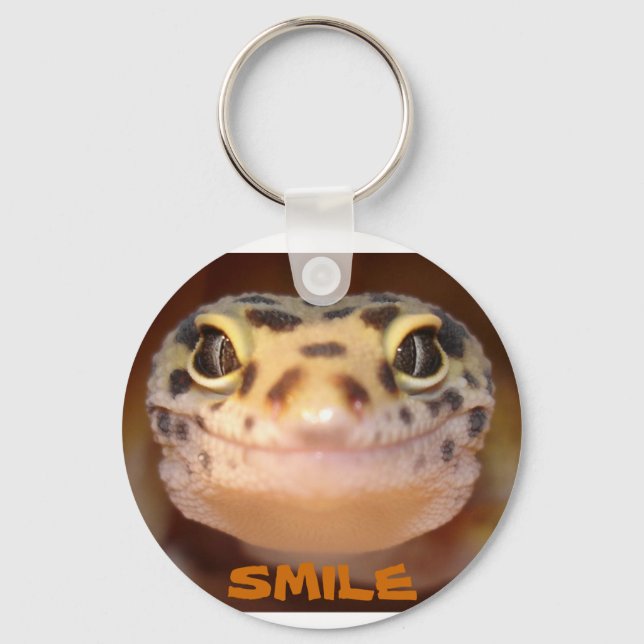 Leopard Gecko Smile Schlüsselanhänger (Vorderseite)