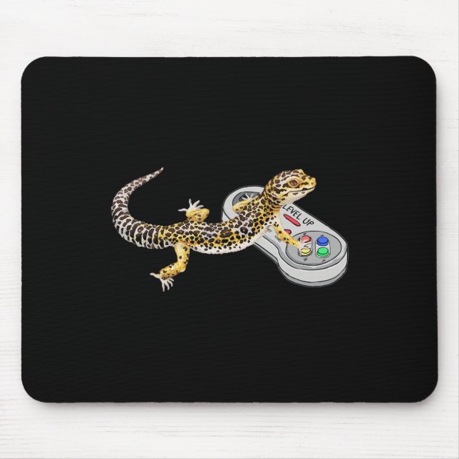 Leopard Gecko spielt Videospiel Echse und Reptil Mousepad (Vorne)