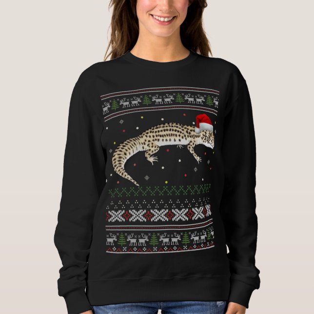 Leopard Gecko Ugly Christmas Sweater Sweatshirt (Vorderseite)