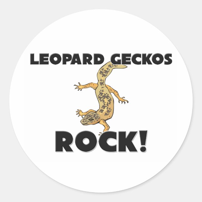 Leopard Geckos Rock Runder Aufkleber (Vorderseite)