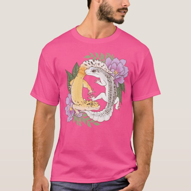 Leopard Geckos und Peony T-Shirt (Vorderseite)