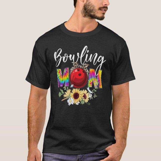 Leopard Gefärbte Krawatte Bowling Mama Life Game D T-Shirt (Vorderseite)
