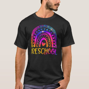 Leopard-Gefärbte Krawatte im Vorschullehrer kehrt T-Shirt