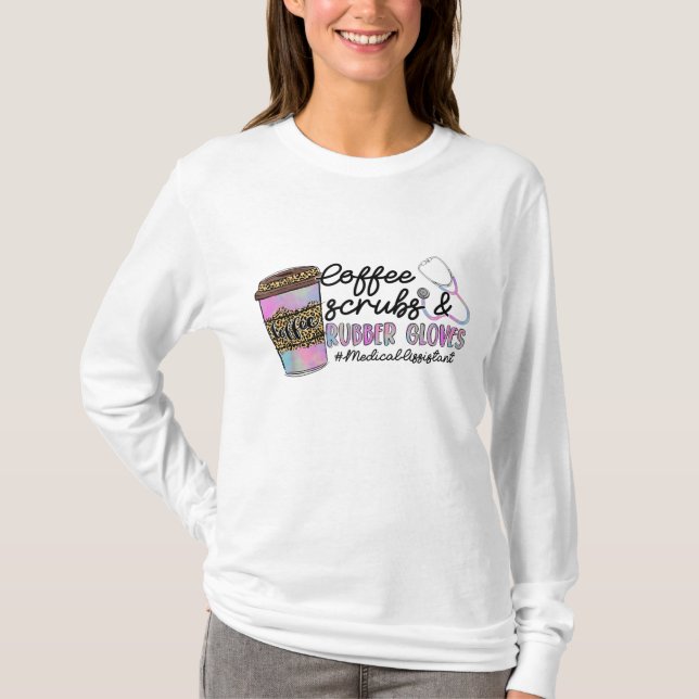 Leopard Gefärbte Krawatte Kaffeekorbs Handschuhe m T-Shirt (Vorderseite)