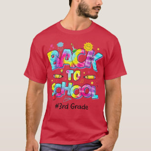 Leopard Gefärbte Krawatte Team 3. Klasse Zurück na T-Shirt