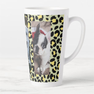 Leopard Gelb Schwarz 3 Foto für Haustiere Latte Ta Milchtasse