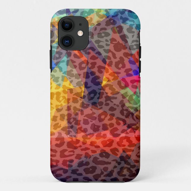 Leopard Geometric Muster | Mosaike Abstrakte Kunst Case-Mate iPhone Hülle (Rückseite)