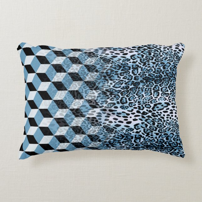 Leopard Geometric, Tierhautdesign. Dekokissen (Vorderseite)