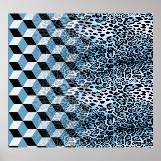 Leopard Geometric, Tierhautdesign. Poster (Vorne)