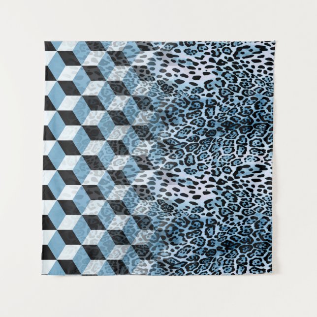 Leopard Geometric, Tierhautdesign. Wandteppich (Vorderseite)