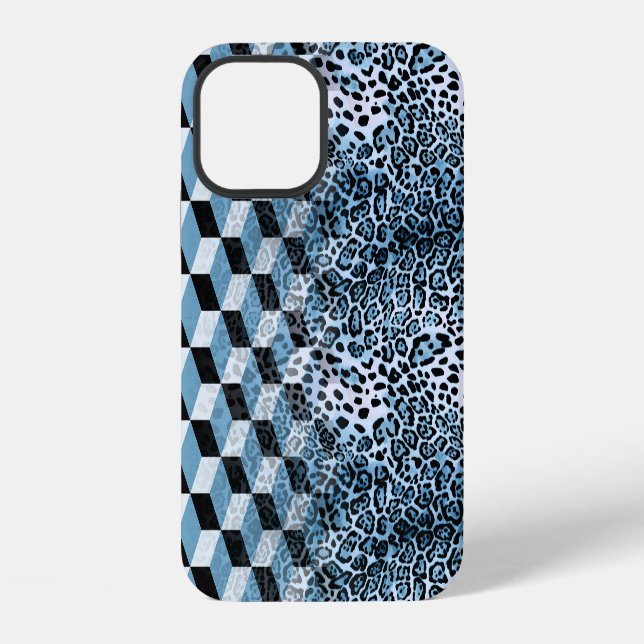 Leopard Geometrisch, Tierhautdesign. iPhone 12 Hülle (Rückseite)