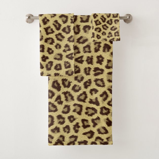 Leopard / Gepard Druck Badhandtuch Set (Insitu)