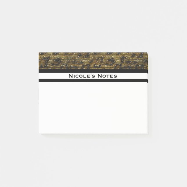Leopard Gepard Glanz Glamouröser Trend Persönlich  Post-it Klebezettel (Vorderseite)