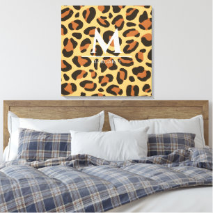 Leopard Gepard Monogramm Gespannte Leinwanddrucke Leinwanddruck