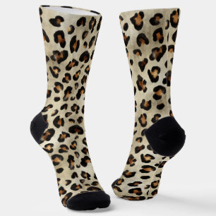 Leopard Gepard Tierdruck Muster Beige Braun Socken