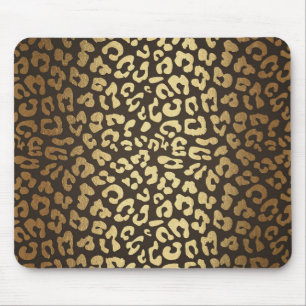 Leopard Gepard Tierfelldruck Modern Glamour Gold Mousepad