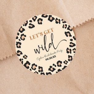 Leopard Gepard Wilde Junggesellinnenabschied-Party Runder Aufkleber