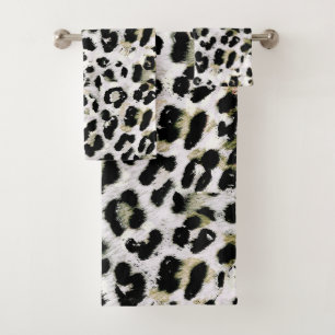 Leopard - gepunkteter Tierdruck Badhandtuch Set