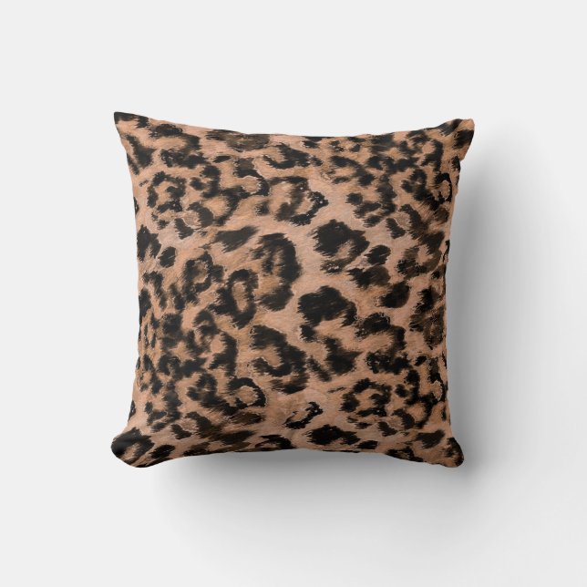 Leopard - gepunkteter Tierdruck drucken Kissen (Vorderseite)