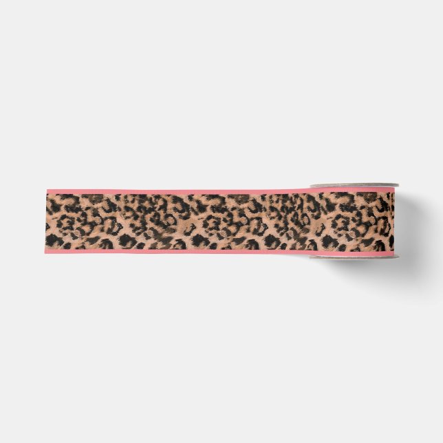 Leopard - gepunkteter Tierdruck drucken Ripsband (Vorderseite)