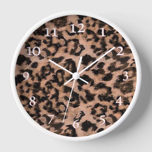 Leopard - gepunkteter Tierdruck Uhr (Vorderseite)
