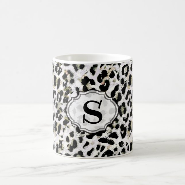 Leopard - gepunktetes Monogramm drucken, personali Kaffeetasse (Mittel)