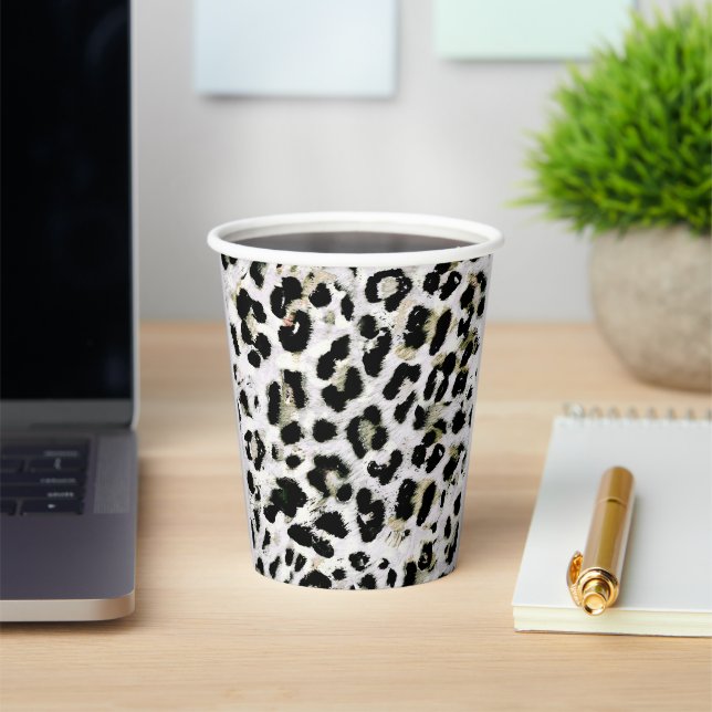 Leopard - gepunktetes Monogramm drucken, personali Pappbecher (InSitu)