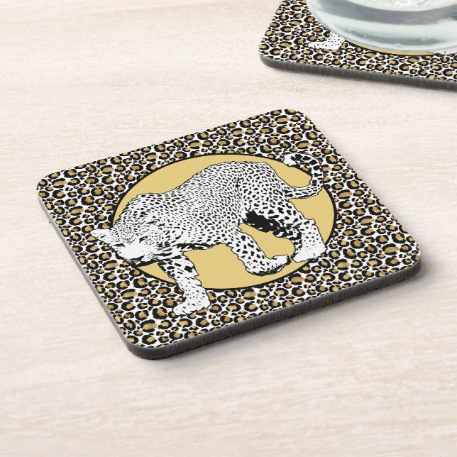 Leopard-Gesamtdesign Getränkeuntersetzer (Linke Seite)