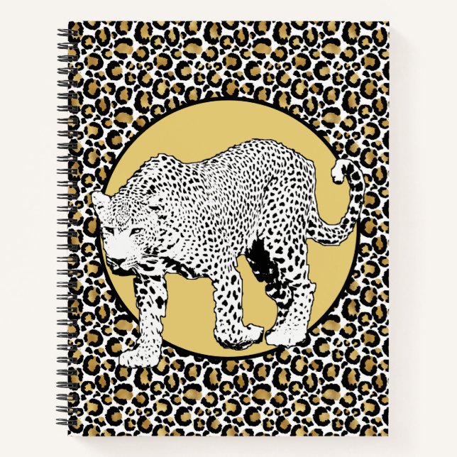 Leopard-Gesamtdesign Notizbuch (Vorderseite)