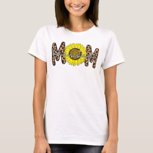 Leopard gesegnet Mutter Sonnenblumen Mama Geschenk T-Shirt