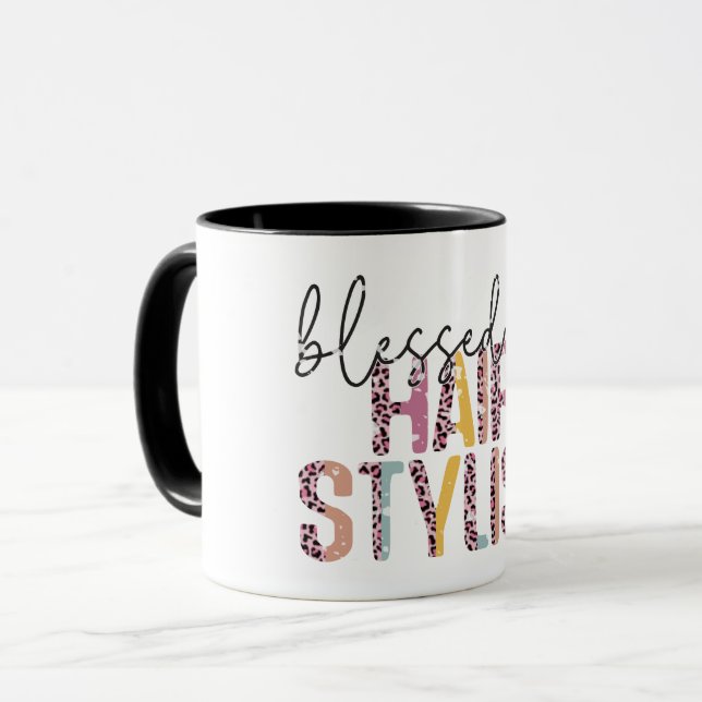 Leopard Gesegneter Friseur Tasse (Vorderseite Links)