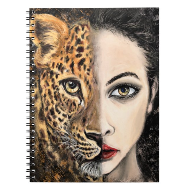 Leopard Girl - Emotion Notebook - Malerei Notizblock (Vorderseite)