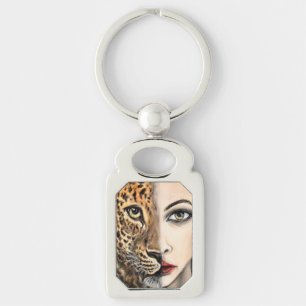 Leopard Girl Schlüsselanhänger