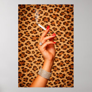 Leopard-Glamour-Poster, Schicke Mode-Wandkunst, Fe Poster