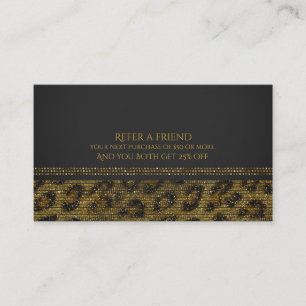 Leopard Glanz Pailletten Glam Chic Empfehlen Sie e Empfehlungskarte