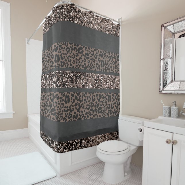 Leopard Glitter Streifen Glam 6 Duschvorhang (Beispiel)