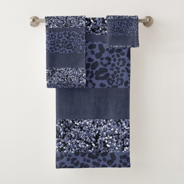 Leopard Glitter Stripes Glam 5 Badhandtuch Set (Insitu)