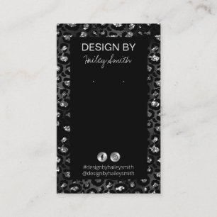 Leopard Glitzer DIY Necklace Earring Card Holder Visitenkarte