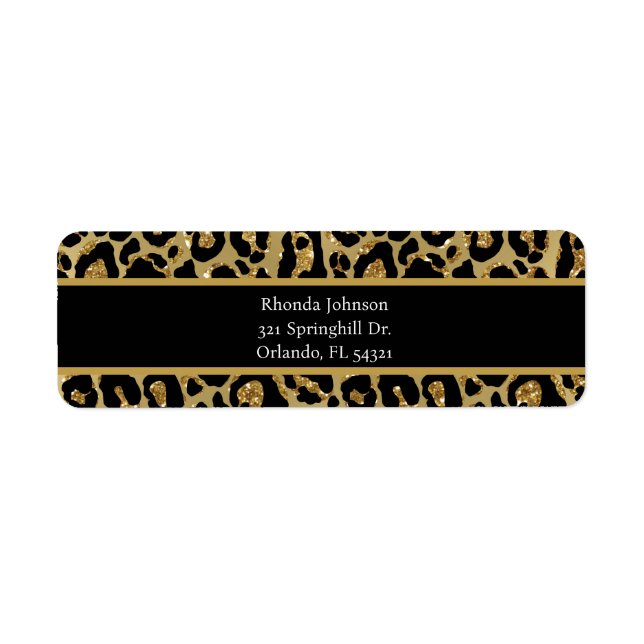 Leopard-Glitzer für Schwarz (Vorne)